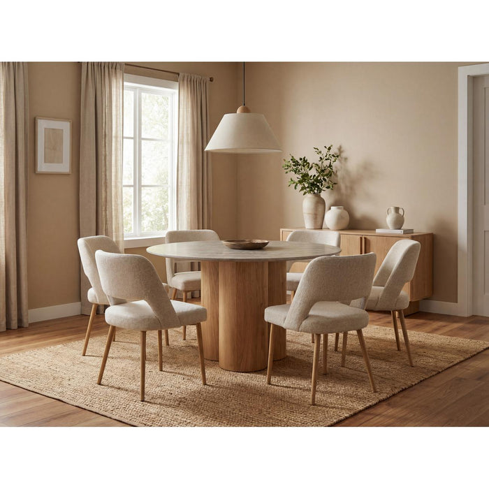 Table de repas 16254TR - Petal Travertin - Lot de 1
