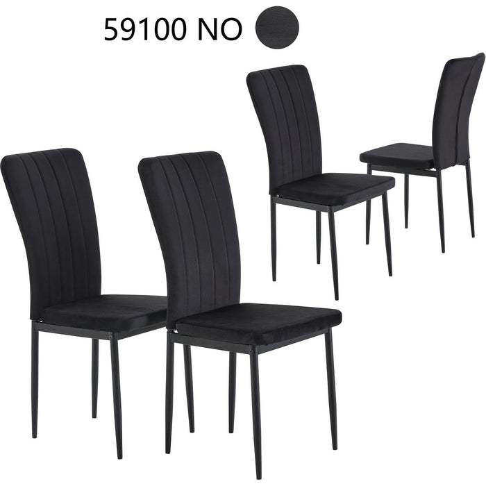 Chaise 59100NO - PONY Noir - Lot de 4