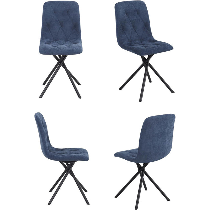 Chaise 52876BU - Lya Bleu - Lot de 4