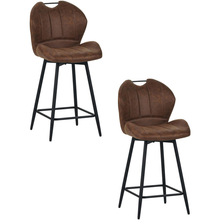 Tabouret de bar 16232TC - Burton Terracotta - Lot de 2