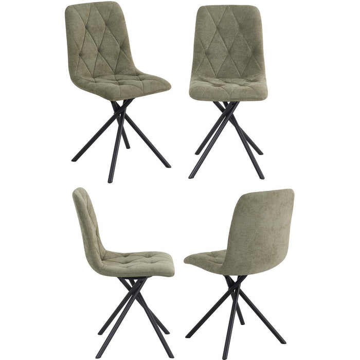 Chaise 52876KA - Lya Vert Kaki - Lot de 4