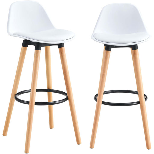 Tabouret de bar 16227BL - Norvège Blanc - Lot de 2