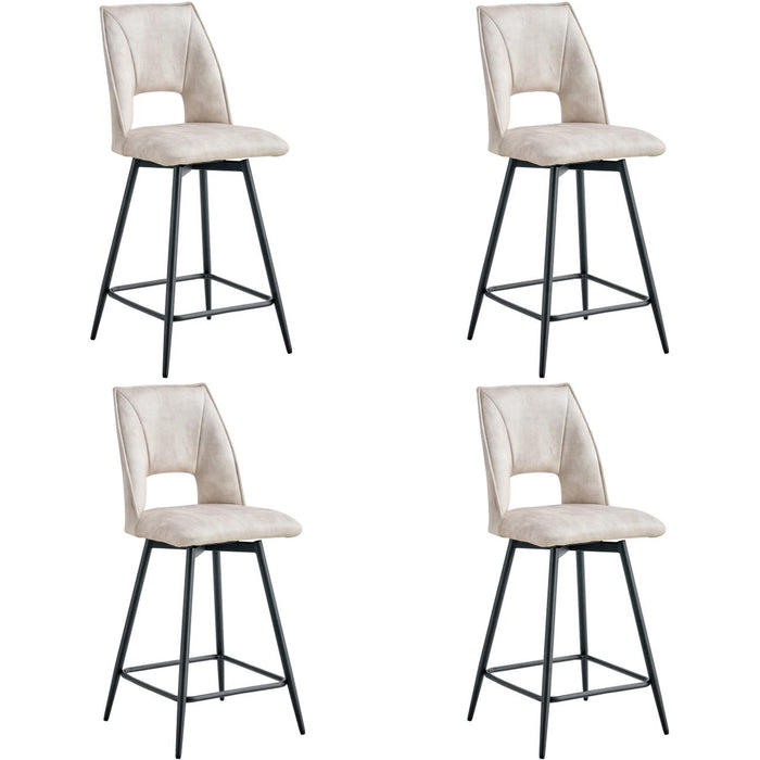 Tabouret de bar 16102LI - LEO Beige - Lot de 4