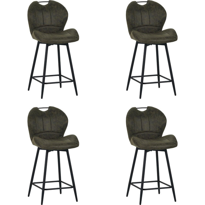 Tabouret de bar 16237KA - BURTON Vert Kaki - Lot de 4