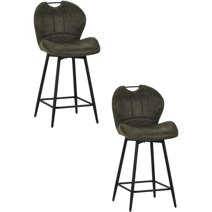 Tabouret de bar 16232KA - Burton Vert Kaki - Lot de 2
