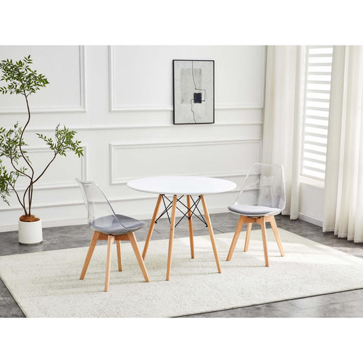 Ensemble Chaise + Table 16251BG - Sina Gris & Blanc - Lot de 1