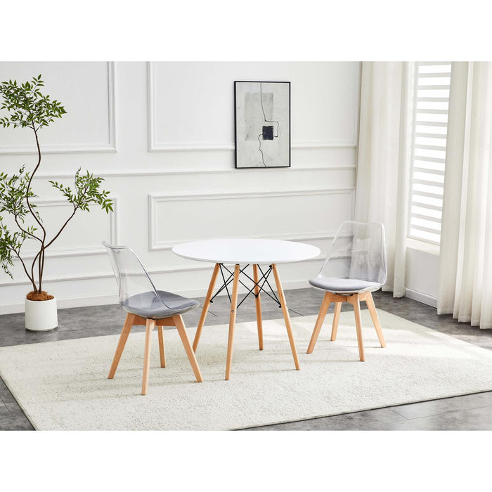 Ensemble Chaise + Table 16251BG - Sina Gris & Blanc - Lot de 1