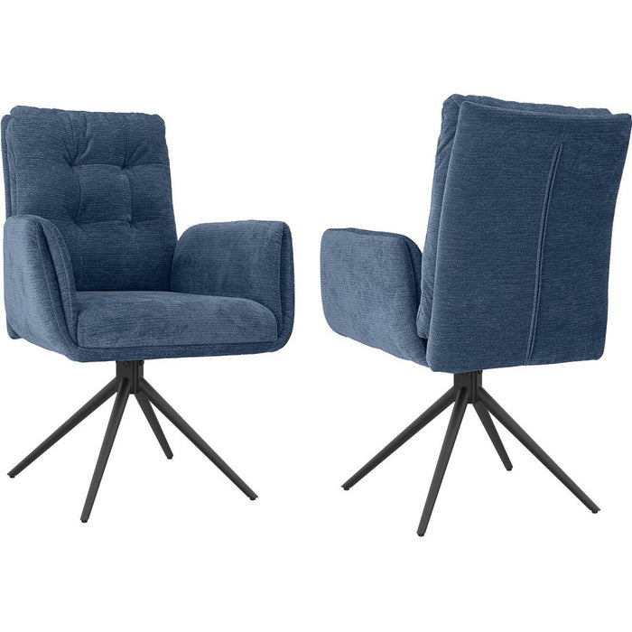 Chaise 52964BN - Courcelles Bleu Nuit - Lot de 2