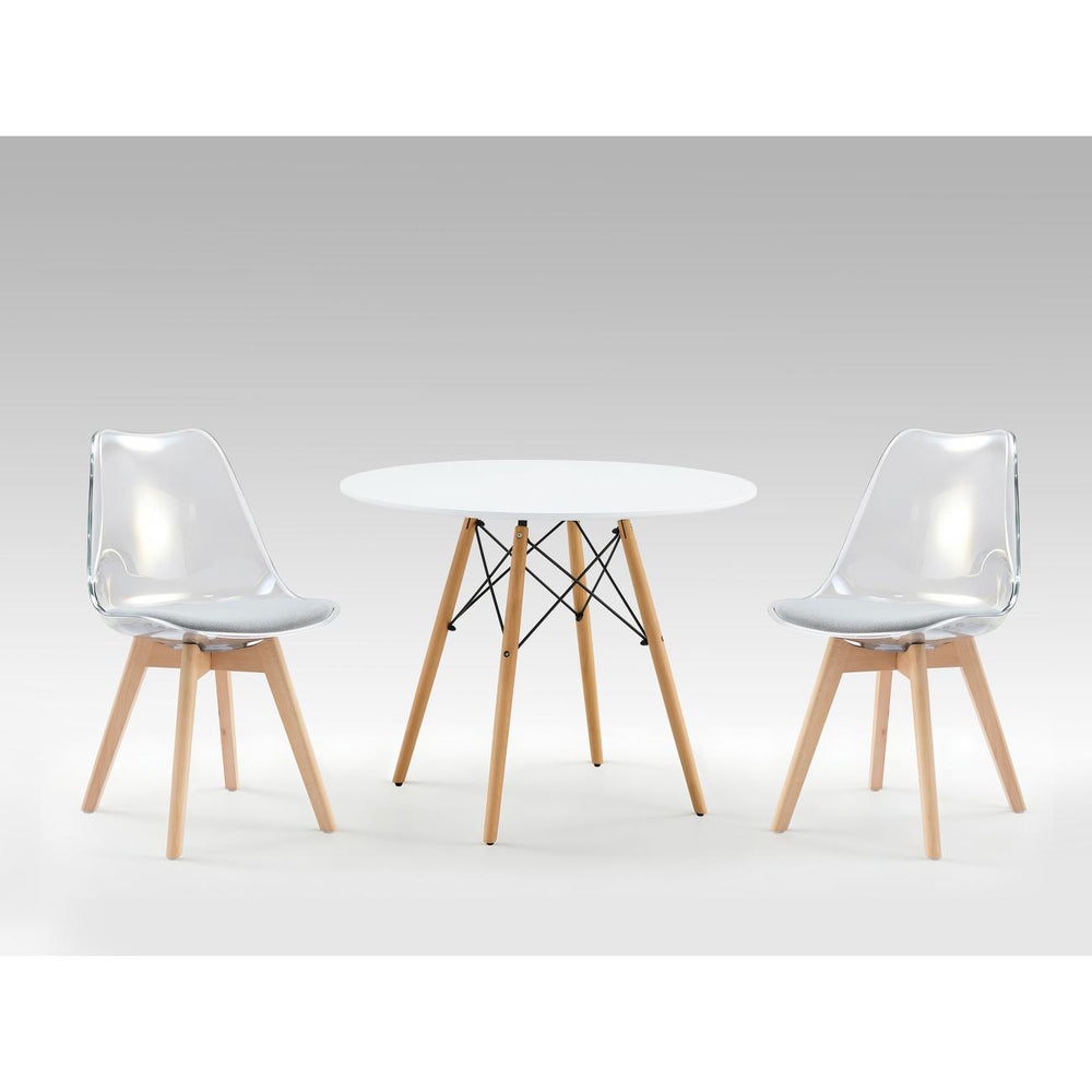 Ensemble Chaise + Table 16251BG - Sina Gris & Blanc - Lot de 1