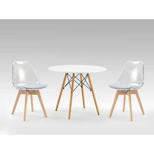 Ensemble Chaise + Table 16251BG - Sina Gris & Blanc - Lot de 1