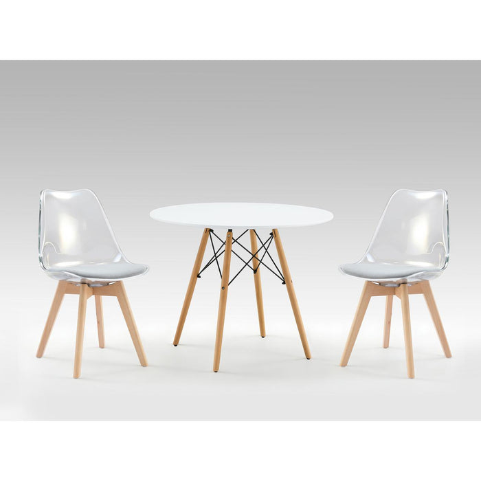 Ensemble Chaise + Table 16251BG - Sina Gris & Blanc - Lot de 1