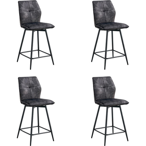 Tabouret de bar 16202GA - JULES Gris Anthracite - Lot de 4