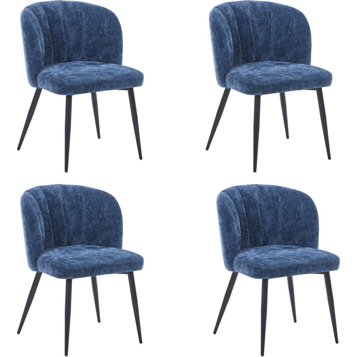 Chaise 11515BU - VERONICA Bleu - Lot de 4