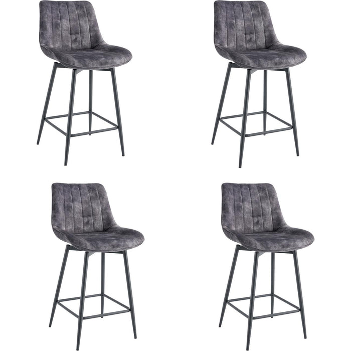 Tabouret de bar 55132GA - VAL THORENS Gris Anthracite - Lot de 4