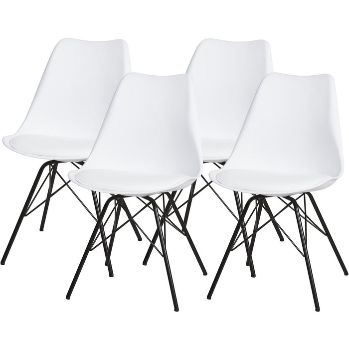 Chaise 39402BL - NEWMAN Blanc - Lot de 4